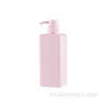 650ml leerer rosa PETG-Plastikquadrat-Shampoo-Flasche